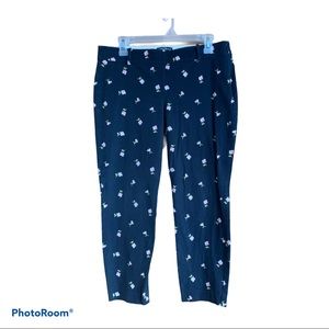 J Crew Winnie pant sz 10 navy pink flowers